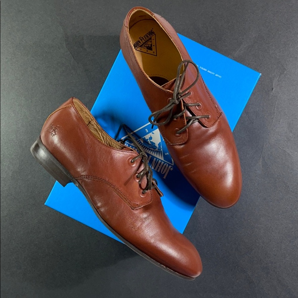New in Box John Fluevog Leather Boogie Oxfords Blues Shoes Made in Portugal 10.5